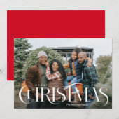Fancy kerstfoto Type Merry Feestdagenkaart (Voorkant / Achterkant)