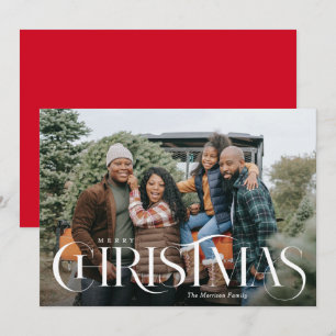Fancy kerstfoto Type Merry Feestdagenkaart