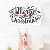 Fancy kerstkalligrafie met vrolijk kerstfeest spandoek (Insitu)