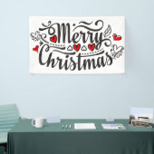 Fancy kerstkalligrafie met vrolijk kerstfeest spandoek (Beurs)