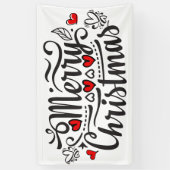 Fancy kerstkalligrafie met vrolijk kerstfeest spandoek (Verticaal)