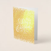 Fancy kerstkalligrafie White Snowfall Folie Kaarten (Voorkant)