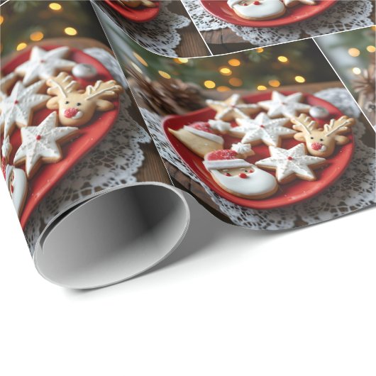 Fancy kerstkoekjes cadeaupapier (Rol Hoek)