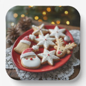 Fancy kerstkoekjes papieren bordje (Voorkant)