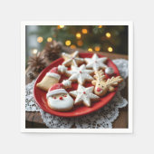 Fancy kerstkoekjes servet (Voorkant)