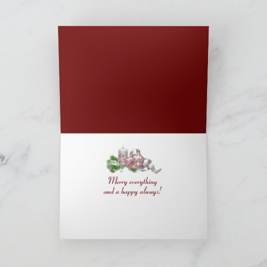 Fancy kerstlettertype feestdagen kaart (Binnen)