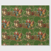 Fancy kerstman in zijn dikke "groene" omslagpapier cadeaupapier (Vlak)