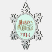 Fancy kerstontwerp tin sneeuwvlok ornament (Rechts)