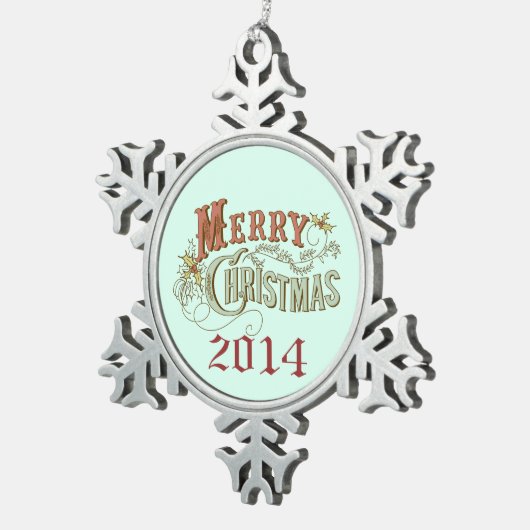 Fancy kerstontwerp tin sneeuwvlok ornament (Rechts)