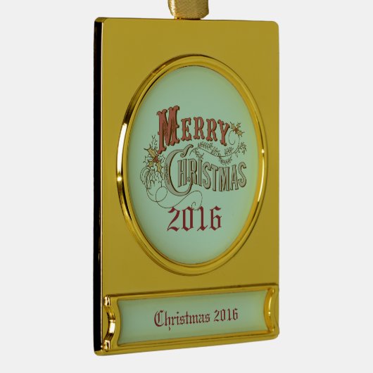 Fancy kerstontwerp verguld banner ornament (Rechts)