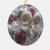 Fancy kerstSnoep Keramisch Ornament (Links)