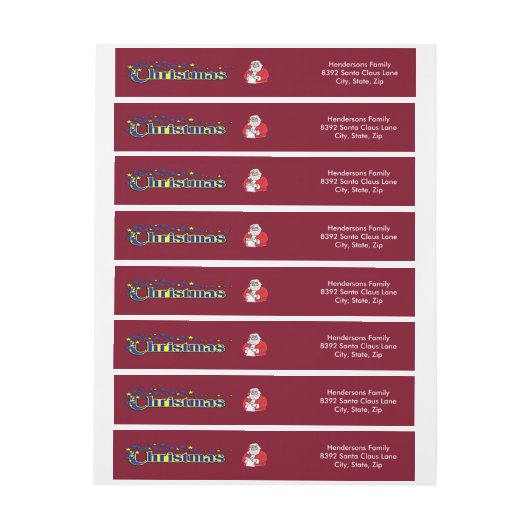 Fancy kersttekst en etiket voor kerstmis omwikkelbaar adreslabel (Vel)