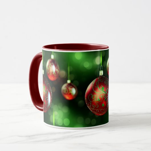 Fancy kerstversiering mok (Voorkant links)