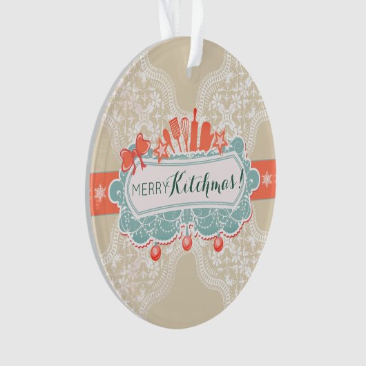 Fancy keukengerei met kerst ornament (voorkant)