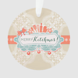 Fancy keukengerei met kerst ornament