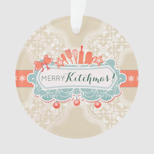Fancy keukengerei met kerst ornament (voorkant)