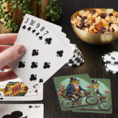 Fancy kikker op fiets - eigenzinnig design pokerkaarten (Insitu)