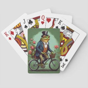 Fancy kikker op fiets - eigenzinnig design pokerkaarten