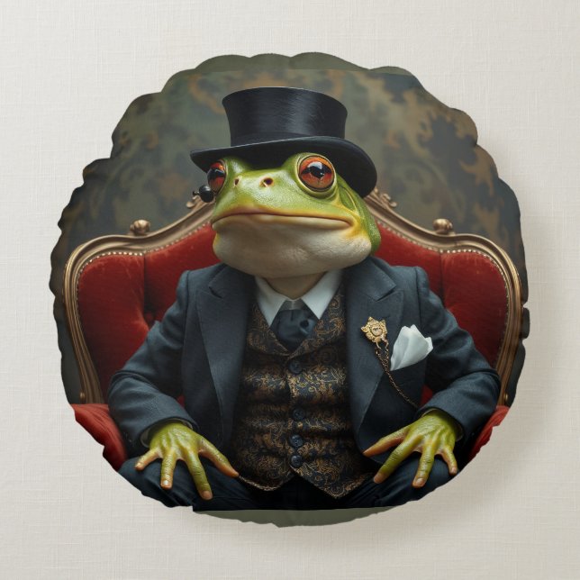 Fancy kikker rond kussen (Voorkant)