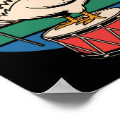 Fancy Kip op Trommel Retro Regenboog Marcherende N Poster (Hoek)