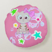 Fancy Kitten - Rond Kussen (Achterkant)