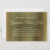 Fancy Klasse van 2025 Gouden Afstuderen Aankondigi Kaart (Achterkant)