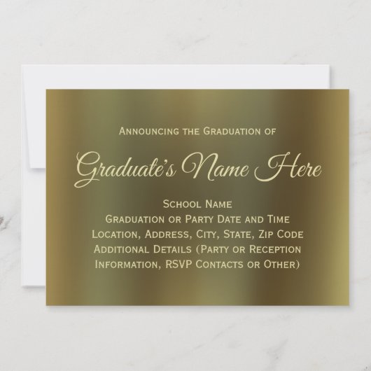 Fancy Klasse van 2025 Gouden Afstuderen Aankondigi Kaart (Achterkant)