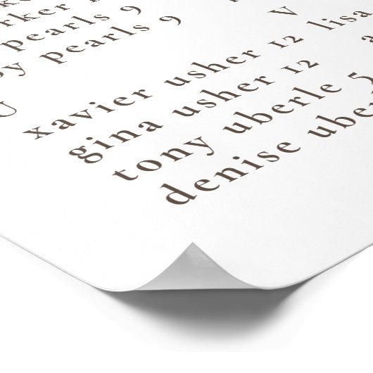 Fancy klassieke alfabetische bruiloft poster (Hoek)