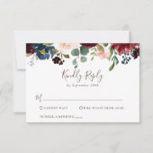 Fancy Klassieke bloemen Bindende RSVP-Kaart RSVP Kaartje (Voorkant)