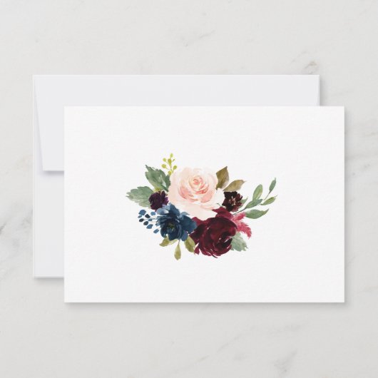 Fancy Klassieke bloemen Bindende RSVP-Kaart RSVP Kaartje (Achterkant)