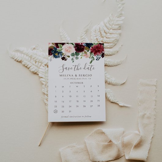 Fancy Klassieke Bloemen sparen de Kalender van de  Save The Date