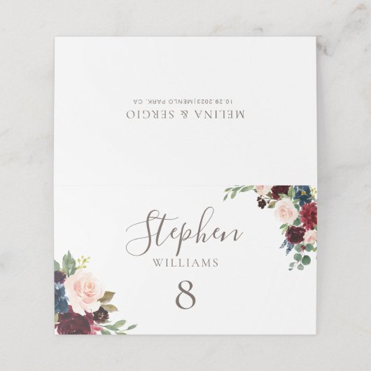 Fancy Klassieke bruiloft Plaatskaartje (Buitenkant ongevouwen)