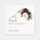 Fancy Klassieke Eat Drink We zijn getrouwd Servet (Voorkant)