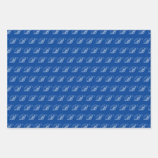 Fancy klassieke kalligrafie monogram set inpakpapier vel (Voorkant 3)