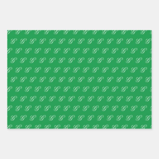 Fancy klassieke kalligrafie monogram set inpakpapier vel (Voorkant 2)