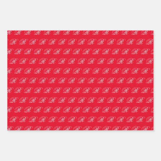 Fancy klassieke kalligrafie monogram set inpakpapier vel (Voorkant)