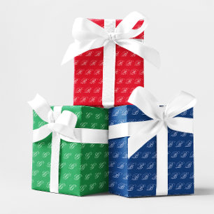 Fancy klassieke kalligrafie monogram set inpakpapier vel