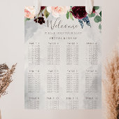 Fancy Klassieke Roos Flowers Wedding Seating Chart Poster