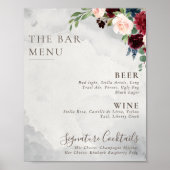 Fancy Klassieke Roos Pioen Bloemen Bruiloft Bar Me Poster (Voorkant)