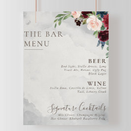 Fancy Klassieke Roos Pioen Bloemen Bruiloft Bar Me Poster