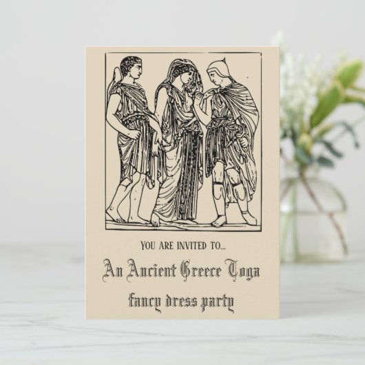 Fancy kledingfeest in Toga Ancient Griekenland Kaart (Staand voorkant)