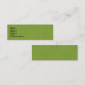 Fancy kleine gele cirkels op donkergroene achtergr mini visitekaartje (Voorkant / Achterkant)