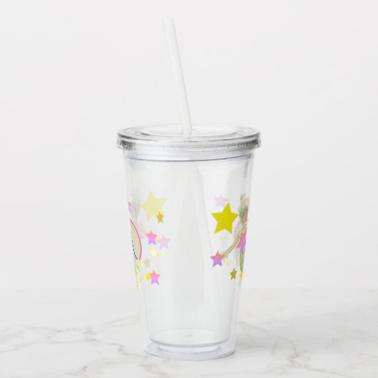 Fancy kleine zeemeermin&sterren acryl drinkbeker (Links)