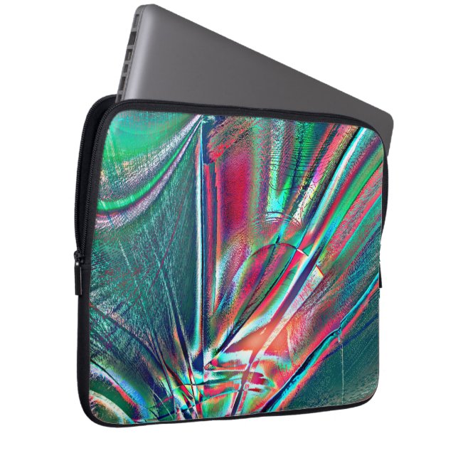 Fancy kleuren rood tot groen, gevlekt en digitaal  laptop sleeve (Voorkant Rechts)