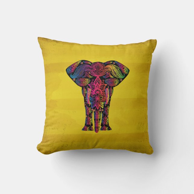 Fancy kleuren voor ornamental elphant Design Bold Kussen (Voorkant)