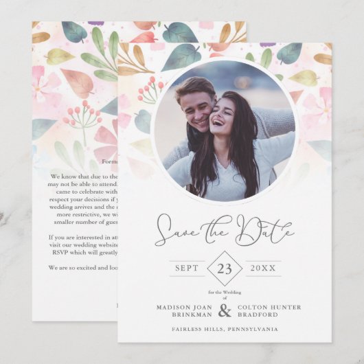 Fancy kleurrijke bloemen - Klassieke foto van brui (Voorkant / Achterkant)