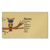 Fancy kleurrijke boomtak visitekaartje magneet (Voorkant)