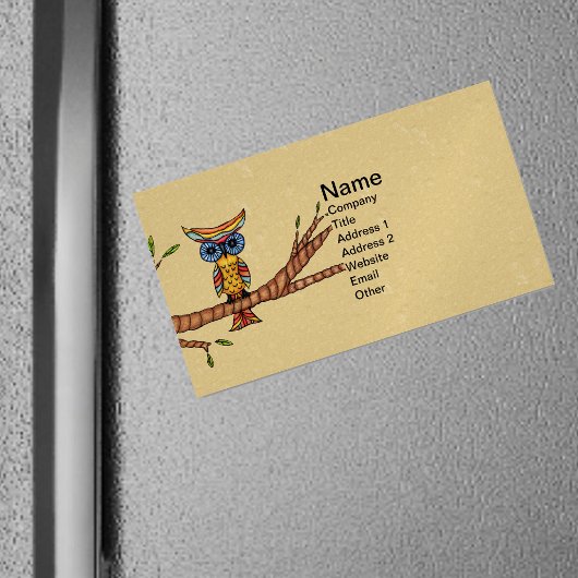 Fancy kleurrijke boomtak visitekaartje magneet