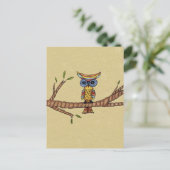 Fancy kleurrijke uilentak briefkaart (Staand voorkant)