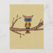 Fancy kleurrijke uilentak briefkaart (Voorkant)